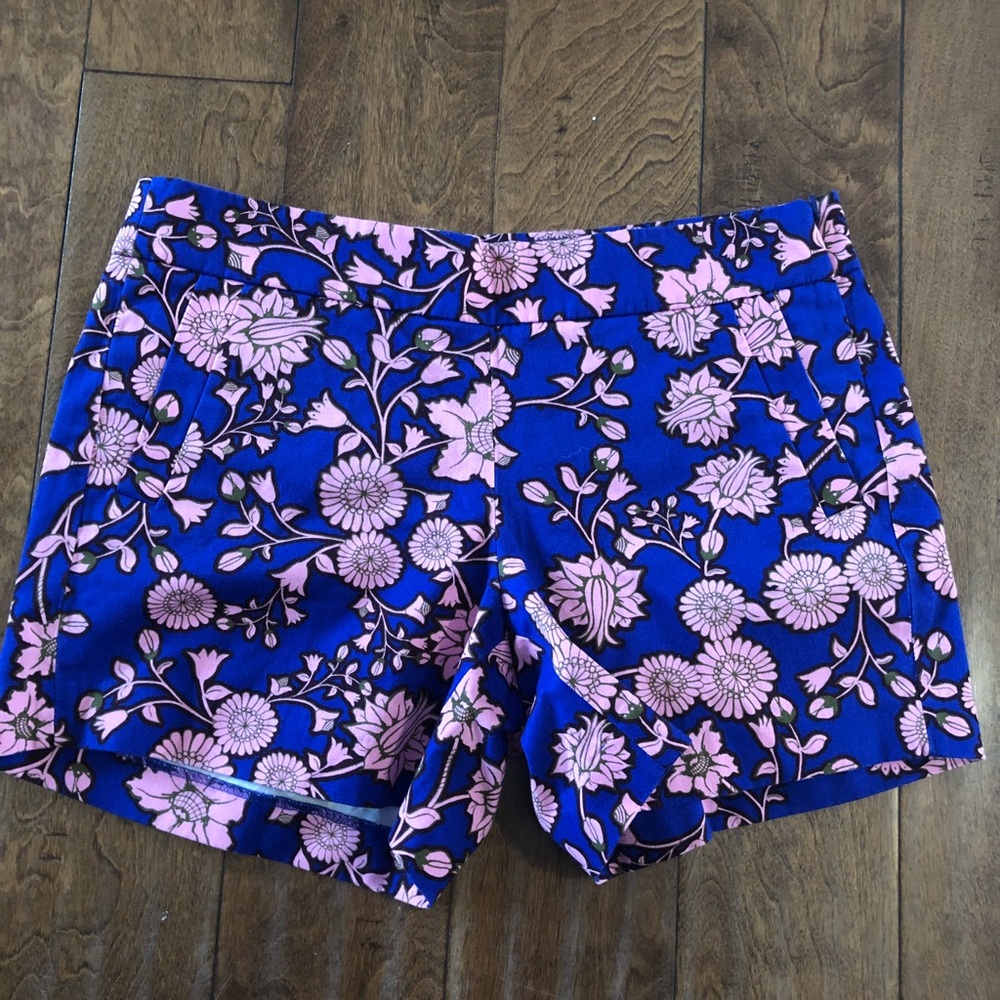 NWT!! J Crew Shorts 8 Blue Pink Chino City Fit